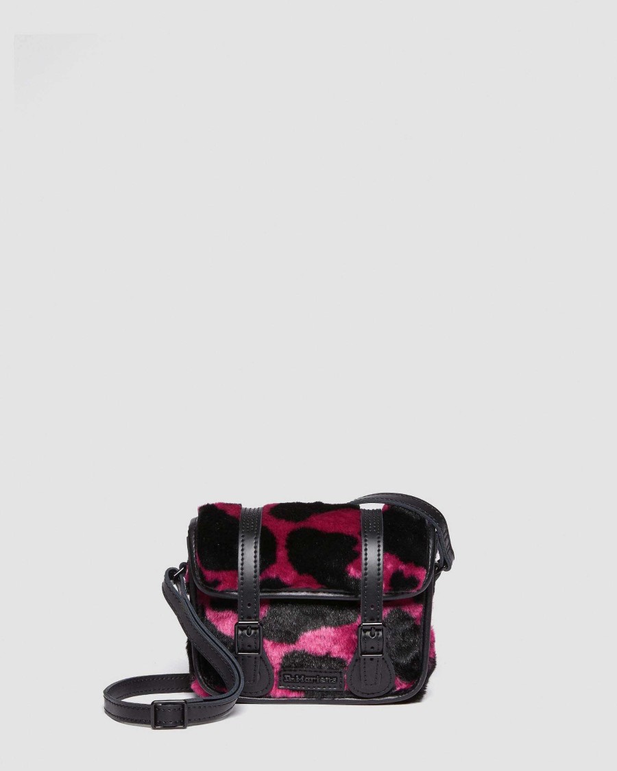 Dames Dr. Martens Mini-Sacs | Sacs A Bandouliere A Imprime De Vache A Poils De 7 Pouces Thrift Rose+Noir — Imprime Vache + Kiev