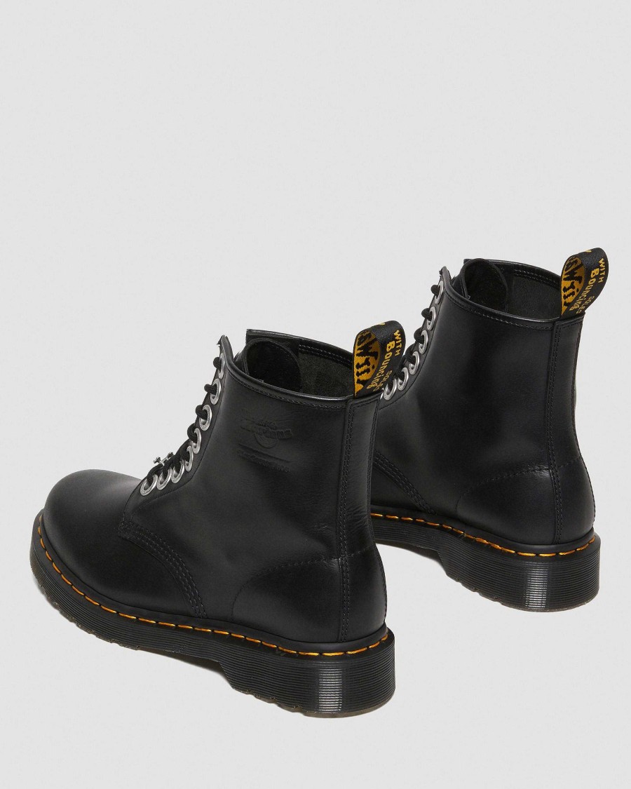 Messieurs Dr. Martens Tenias | 1460 La Grande Grenouille -Peignes En Cuir Noir Nouvelle Illusion Grasse