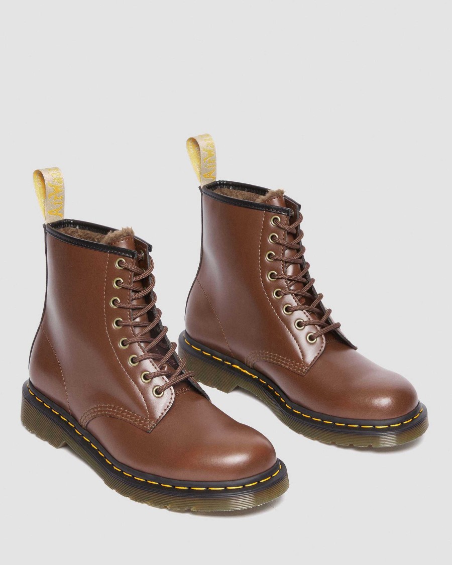 Messieurs Dr. Martens Maiharis Vegetaliens | Short A Lacets Double Vegan 1460 Borg Brun — Norfolk Vegetalien