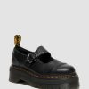 Dames Dr. Martens Chaussures A Semelles Compensees | Plateformes En Cuir A Boucle A Fleurs Addina Noir — Nappa Moulu