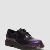 Messieurs Dr. Martens Chaussures Vegetaliennes | 1461 Chaussures Oxford Veganes Rub Off Noir/Violet Riche — Oxford Rub Off