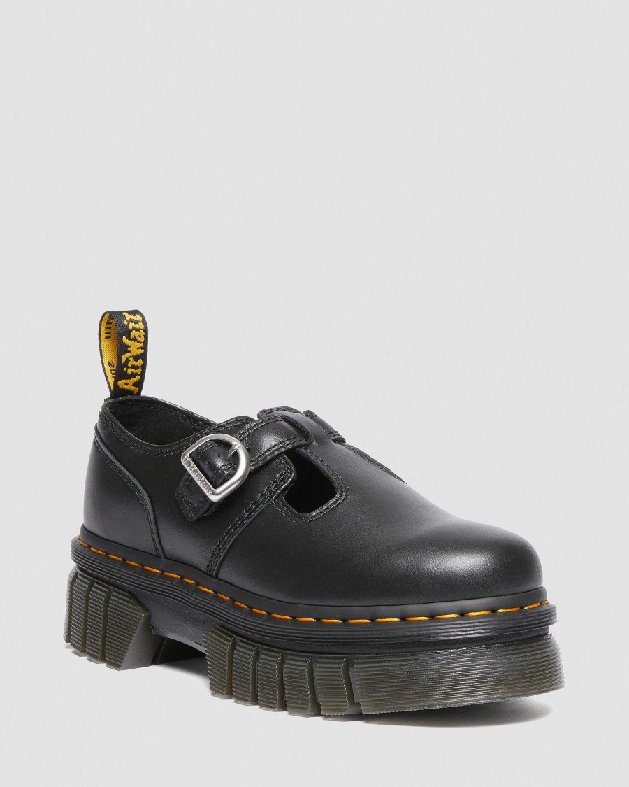 Dames Dr. Martens Chaussures Noires | Chaussures Mary Jane A Plateforme Audrick Nappa Lux Noir — Nappa Lux