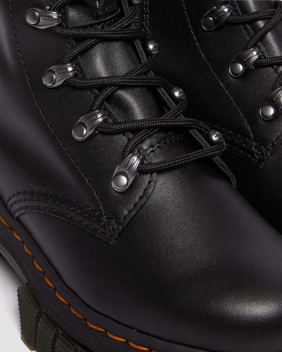 Dames Dr. Martens Maihars A Haut Manche | Bottes En Cuir A Lacets Audrick 22I Xtrm Noir — Nappa Lux