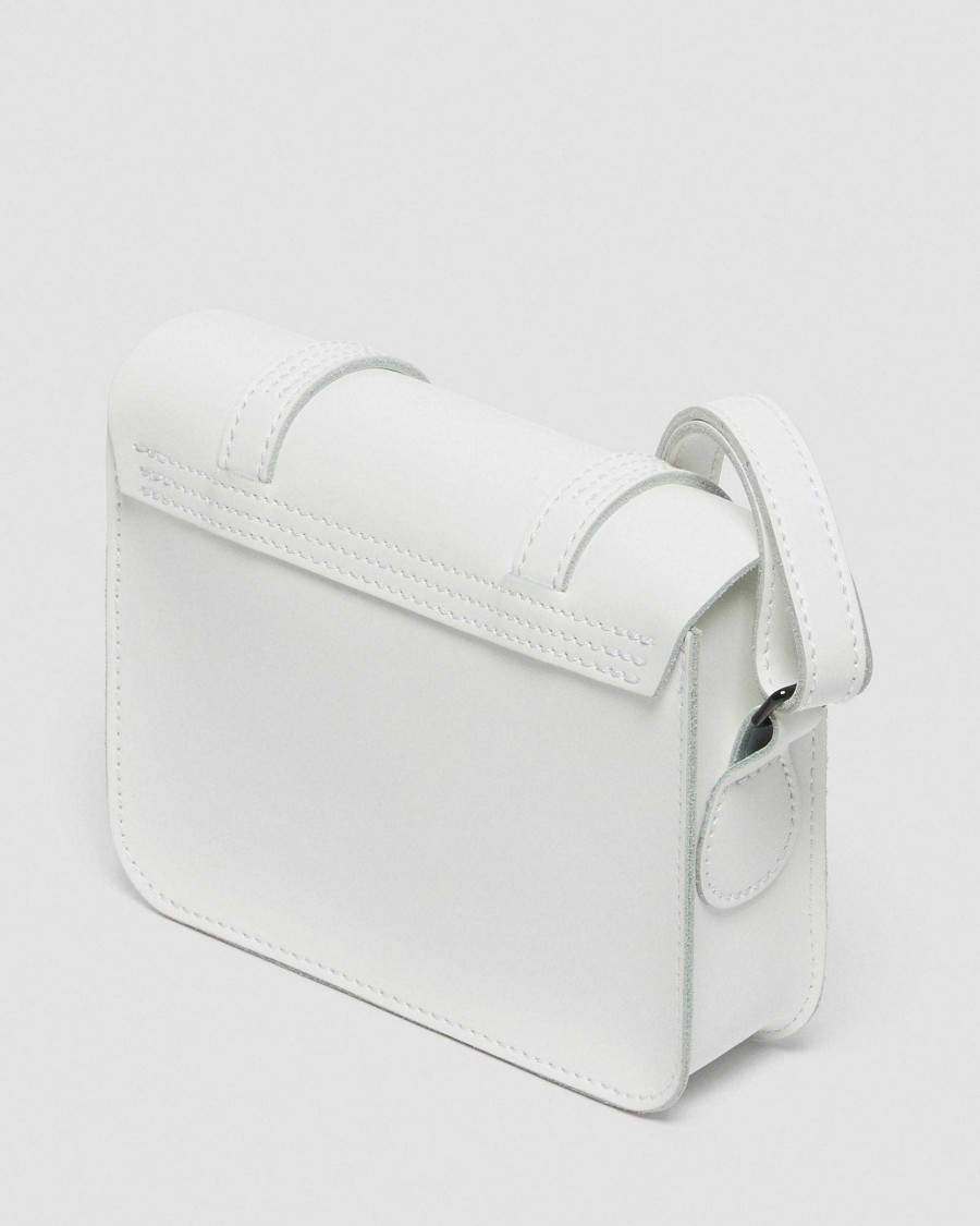 Accessoires Dr. Martens Sacs En Cuir | Sac En Cuir A Bandouliere Lisse Kiev De 7 Pouces Blanc — Lisse