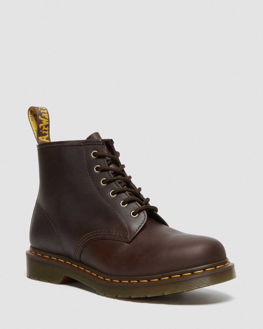 Messieurs Dr. Martens Tenias | 01 Bottines Crazy Horse En Cuir Marron Fonce — Crazy Horse+Pu