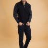 Homme Benson & Cherry Vestes Et Sweaterie Pour Homme | Sweat Col Montant Manis Marine