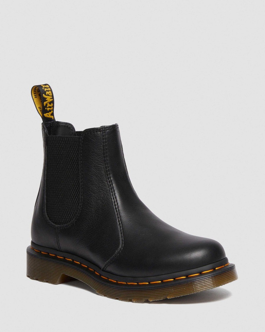 Dames Dr. Martens Bottines | Bottines Chelsea En Cuir 2976 Virginia Noir — Virginie