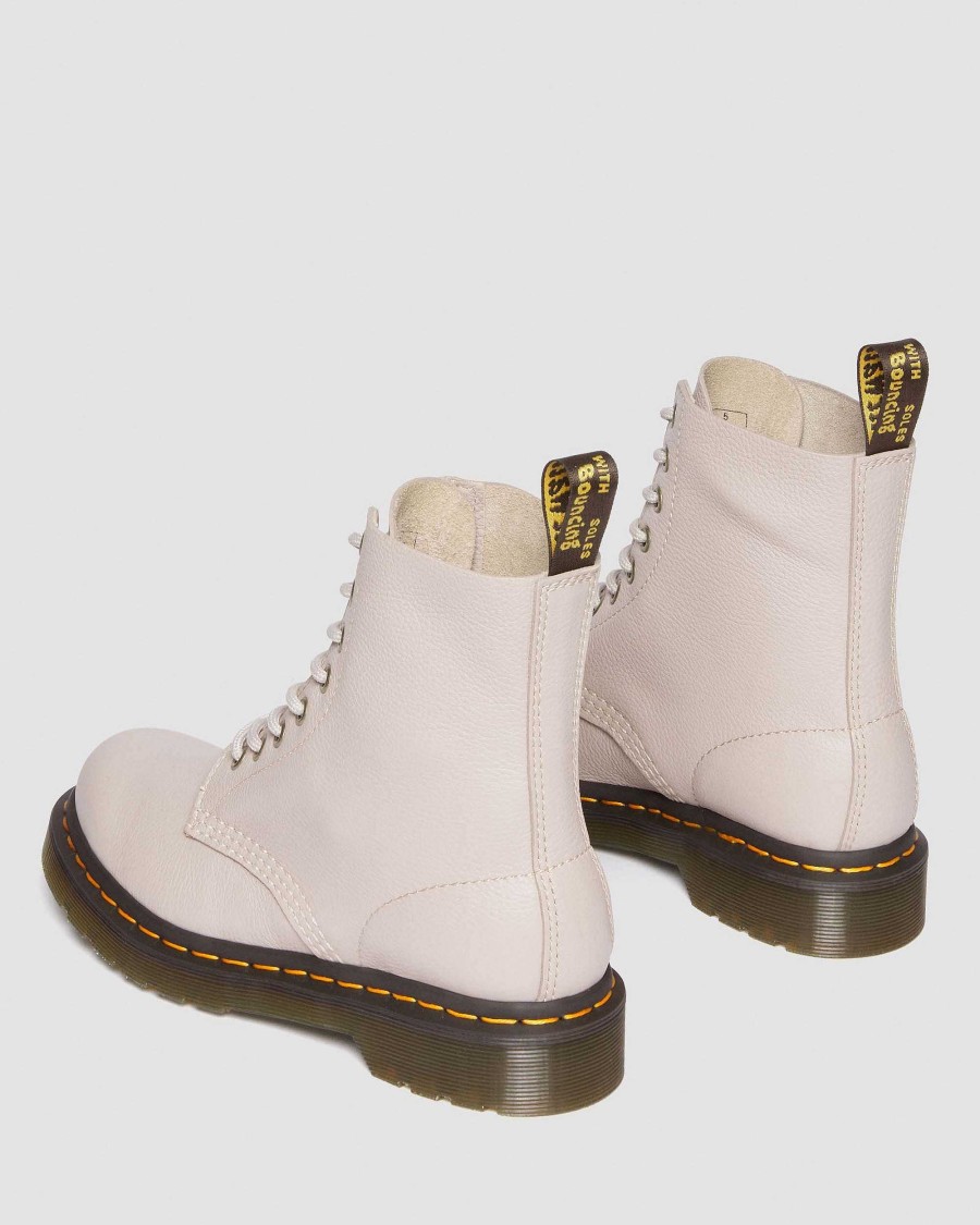 Dames Dr. Martens Tenias | Bottines A Lacets En Cuir 1460 Pascal Virginia Taupe Vintage — Virginie