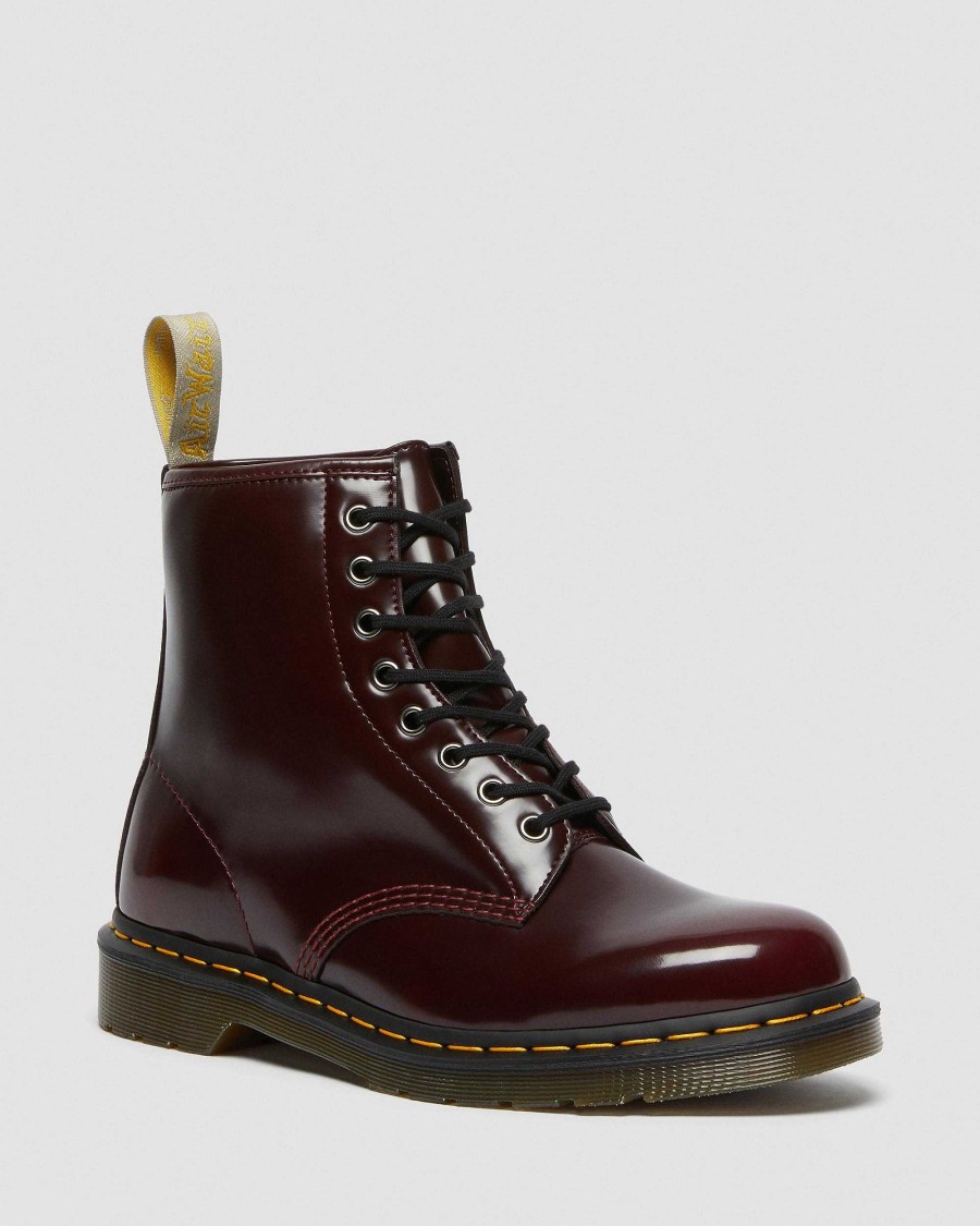 Messieurs Dr. Martens Maiharis Vegetaliens | 1460 Vegan - Peignes A Ruban Rouge Cerise — Oxford Rub Off