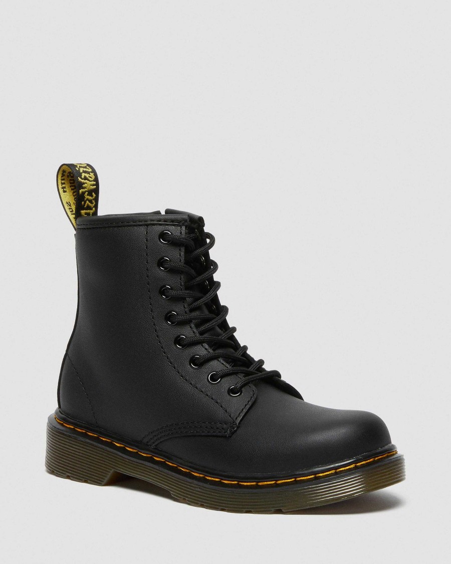 Enfants Dr. Martens Chaussures D'Ecole Pour Filles | Cuir Junior 1460 Softy T A Lacets Maihars Noir — Softy T