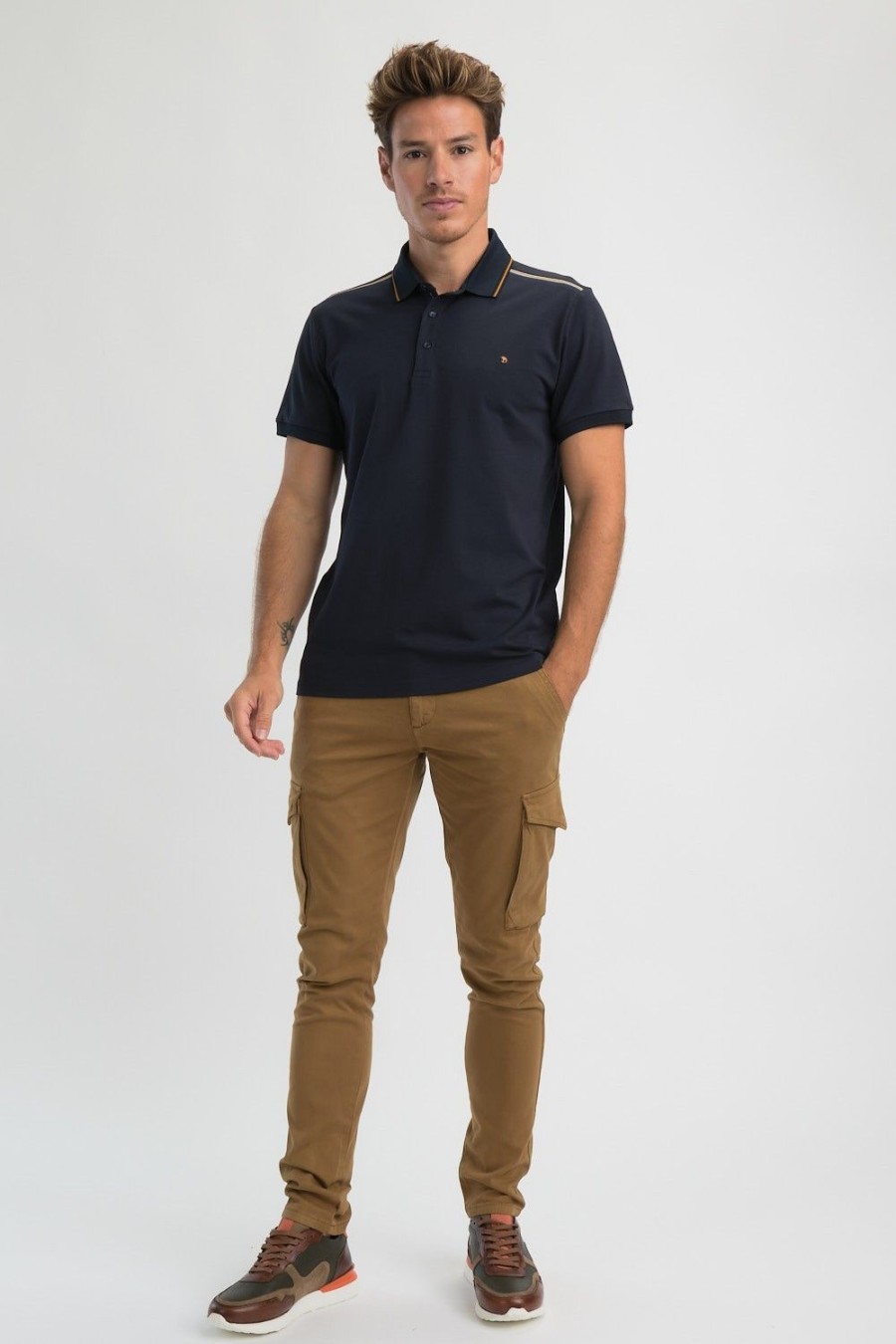 Homme Benson & Cherry Polos Pour Homme | Polo Coton Stretch Geric Marine