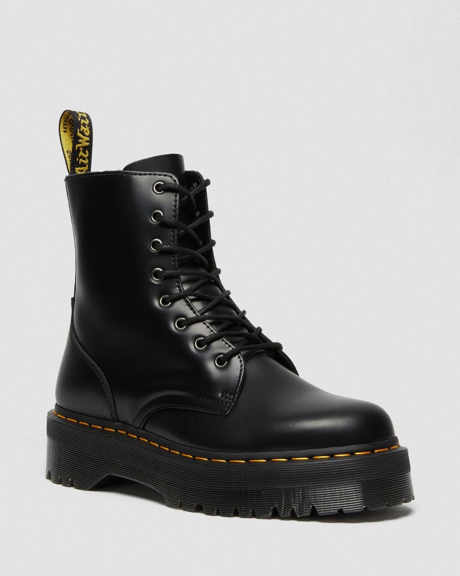 Messieurs Dr. Martens Plateformes | Plateformes Lisses Jadon Noir — Poli Lisse