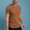 Homme Benson & Cherry T-Shirts Pour Homme | Tee-Shirt Coton Stretch Uni Col V Tahys Camel