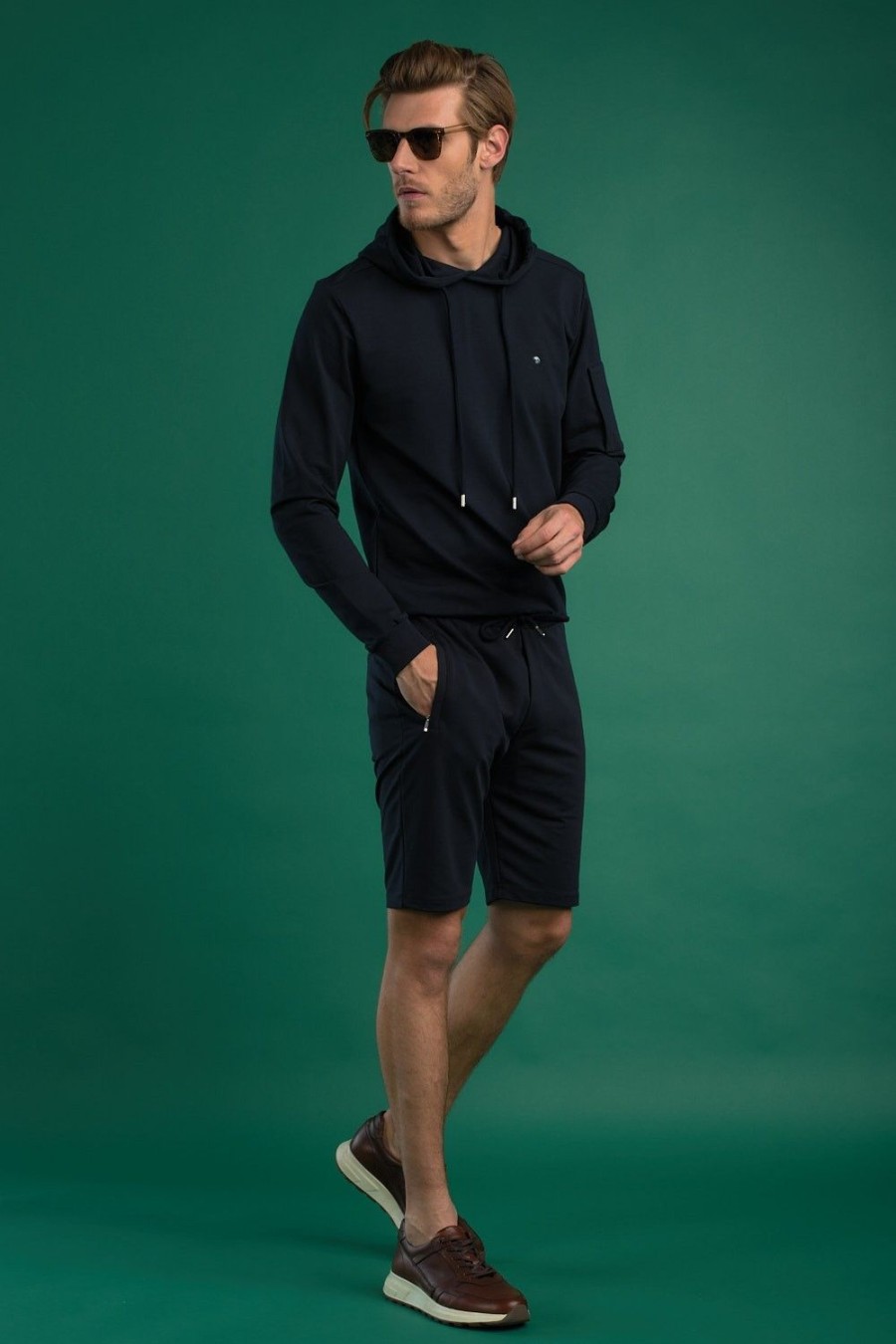 Homme Benson & Cherry Les Bas | Sweat Short Elegant Budd Noir