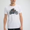 Homme Benson & Cherry T-Shirts Pour Homme | T-Shirt Coton Triumph Thruxton 1200R Tag Blanc