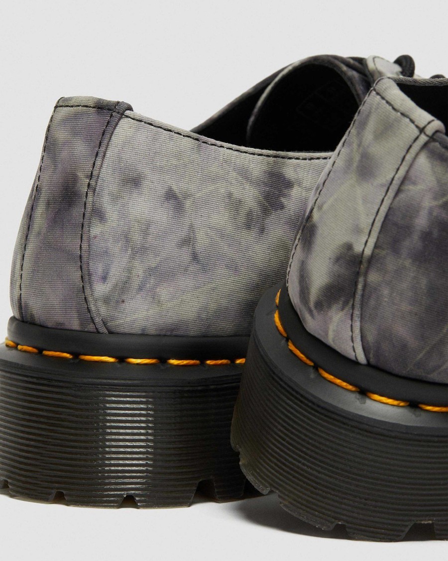 Dames Dr. Martens Chaussures A Semelles Compensees | 1461 Bex Pleasures - Chaussures Tie-Dye Noir + Blanc — Tie Dye