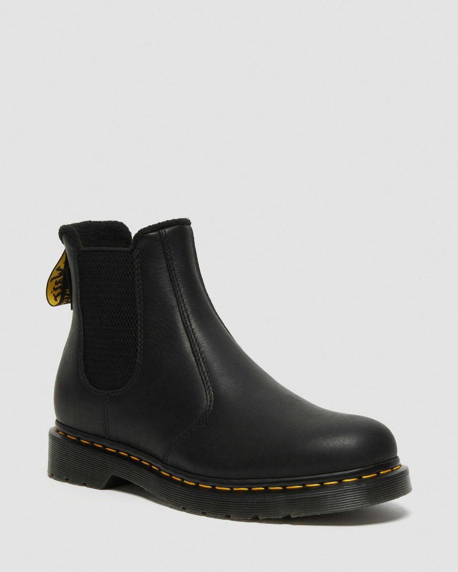 Messieurs Dr. Martens Fourmis D'Hiver | Bottines Chelsea En Cuir 2976 Warmwair Valor Wp Noir — Valor Wp