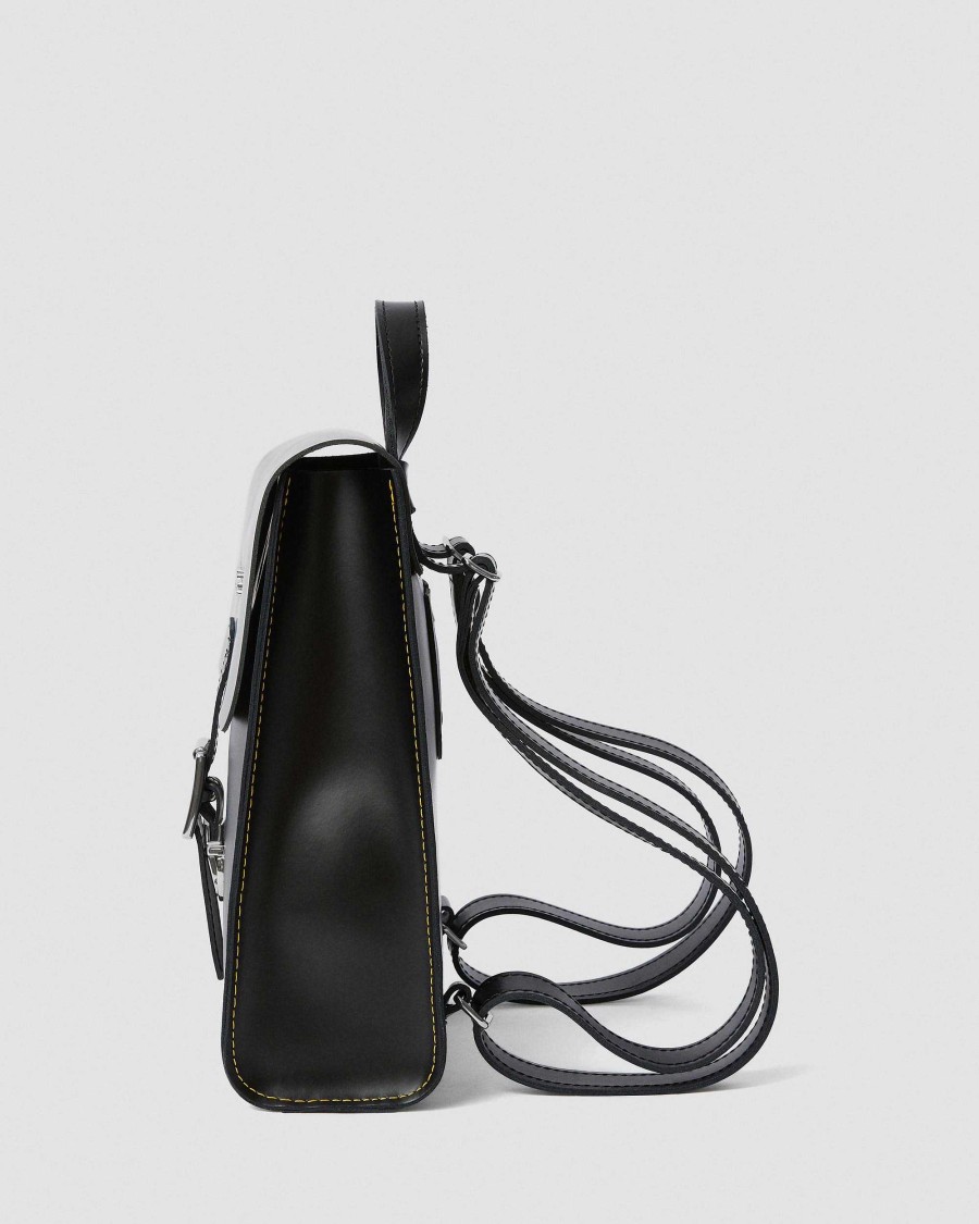 Accessoires Dr. Martens Sacs En Cuir | Mini Sac A Dos Lisse Kiev En Cuir Noir — Lisse+Kiev