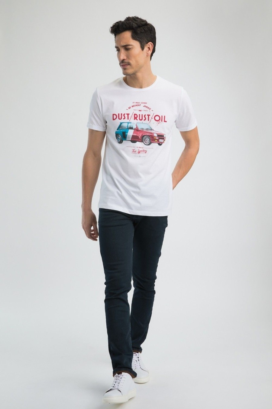 Homme Benson & Cherry T-Shirts Pour Homme | T-Shirt Impression Super 5 Turbo Tryon Blanc