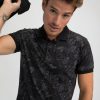 Homme Benson & Cherry Polos Pour Homme | Polo En Jersey Mouline Avec Motifs Gobler Noir