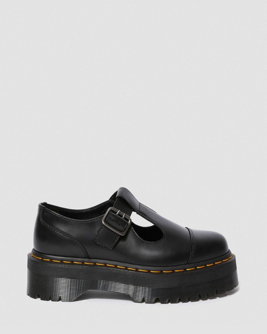 Dames Dr. Martens Chaussures Noires | Chaussures Mary Jane A Plateforme En Cuir Lisse Bethan Noir — Poli Lisse