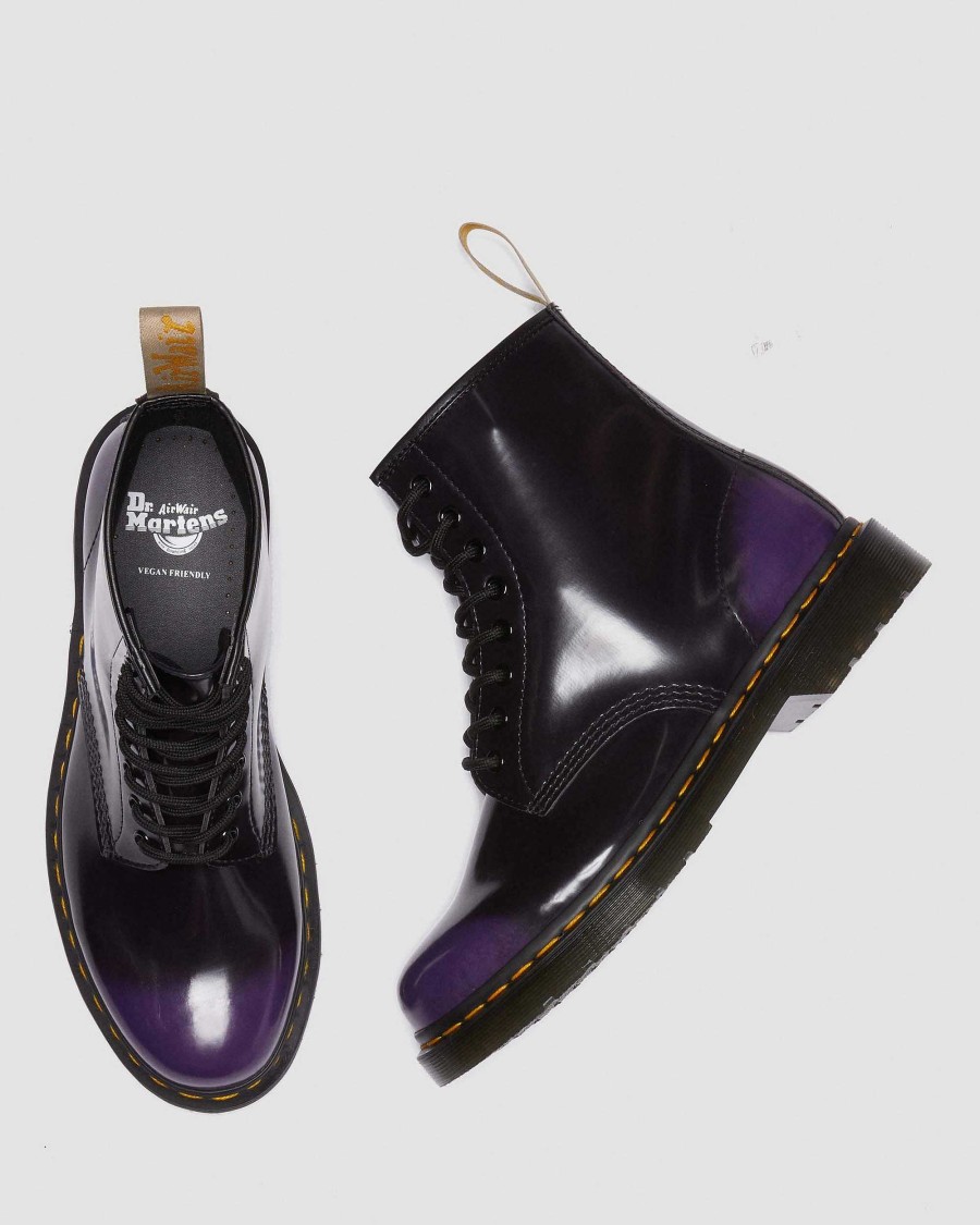 Messieurs Dr. Martens Maiharis Vegetaliens | 1460 Vegan - Peignes A Ruban Noir/Violet Riche — Oxford Rub Off