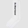 Accessoires Dr. Martens Toutes Les Chaussettes | Chaussettes A Logo Vertical En Melange De Coton Blanc — Melange De Coton Biologique