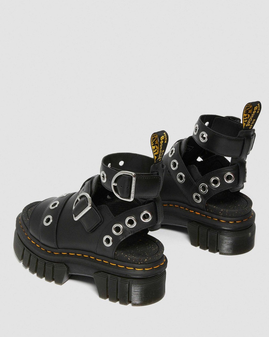 Dames Dr. Martens Sandales A Plateforme | Ricki Hardware - Sandales A Plateforme En Cuir Nappa Lux Noir — Nappa Lux