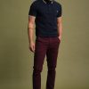 Homme Benson & Cherry Les Bas | Pantalon Chino Effet Peau De Peche Jaxess Bordeaux