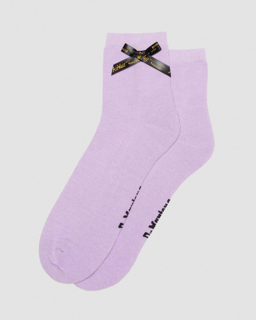 Accessoires Dr. Martens Toutes Les Chaussettes | Chaussettes En Melange De Coton Avec Noeud A La Cheville Lilas — Melange De Coton