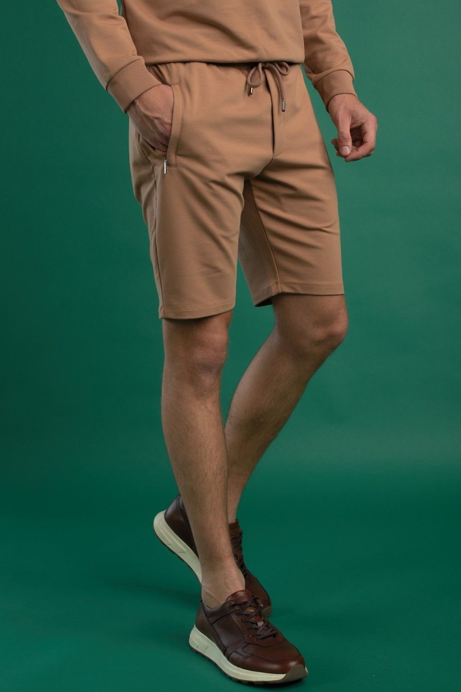 Homme Benson & Cherry Les Bas | Sweat Short Elegant Budd Camel