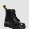 Enfants Dr. Martens Maihars Pour Enfants | Bottines A Lacets En Cuir Arc-En-Ciel 1460 Pour Tout-Petit Noir — Brevet Arc-En-Ciel