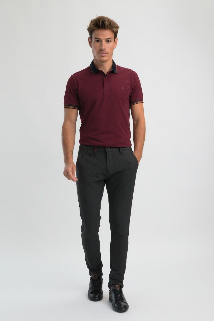 Homme Benson & Cherry Les Bas | Pantalon Chino Slim Jaguar Anthra