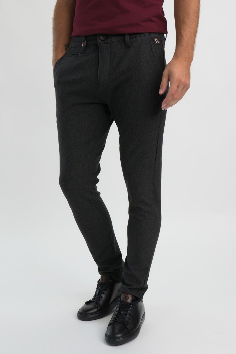 Homme Benson & Cherry Les Bas | Pantalon Chino Slim Jaguar Anthra