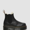 Messieurs Dr. Martens Fourmis D'Hiver | Bottines Chelsea A Plateforme Doublees De Fourrure Quad 2976 Noir — Pise