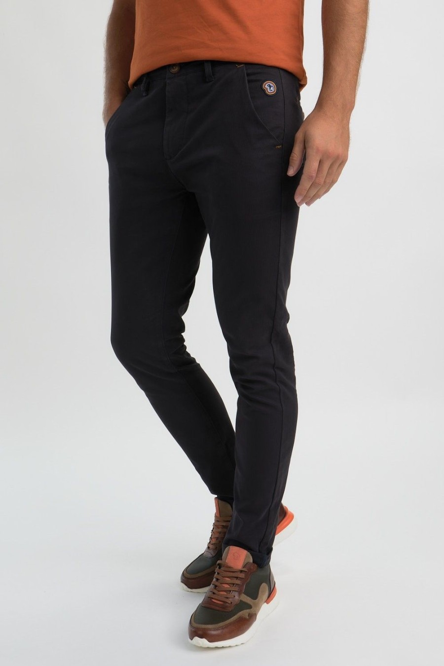 Homme Benson & Cherry Les Bas | Pantalon Chino Cotele Jestero Marine